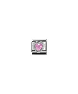 Nomination Heart-Shaped Faceted Pink Stone Acessório de Joia Link Mulher 330603/003