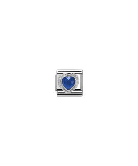 Nomination Heart-Shaped Faceted Blue Stone Acessório de Joia Link Mulher 330603/007