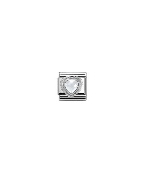 Nomination Heart-Shaped Faceted White Stone Acessório de Joia Link Mulher 330603 010 Nomination Heart-Shaped Faceted White Stone Acessório de Joia Link Mulher 330603 010