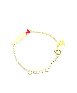 Agatha Ruiz de la Prada New Bebé Coração Rosa e Chapa Joia Pulseira Menina 341NBED