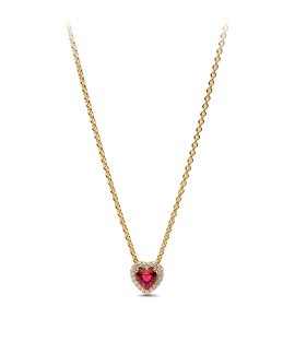 Pandora Elevated Red Heart Joia Colar Mulher 368425C02-45