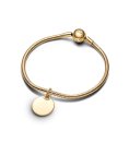 Pandora Engravable Round Tag Joia Conta Pendente Colar Mulher 368610C00