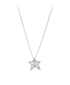 Pandora Pavé Asymmetric Star Joia Colar Mulher 390020C01-45