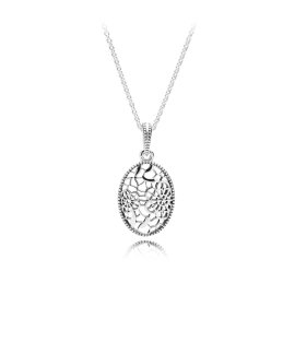 Pandora Floral Daisy Lace Joia Colar Mulher 390383-60