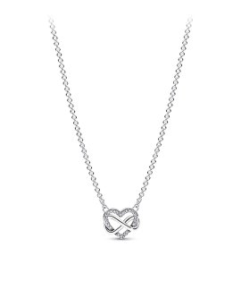 Pandora Sparkling Infinity Heart Joia Colar Mulher 392666C01-50