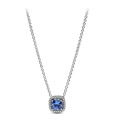 Pandora Sparkling Square Blue Halo Joia Colar Mulher 393560C01-45
