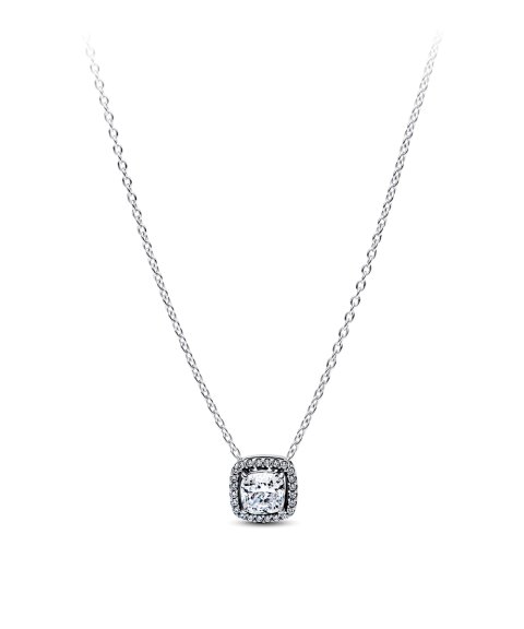 Pandora Sparkling Square Halo Joia Colar Mulher 393560C02-45