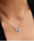 Pandora Sparkling Square Halo Joia Colar Mulher 393560C02-45