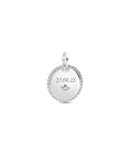 Pandora Engravable Round Tag Joia Pendente Colar Medalha Mulher 394007C01