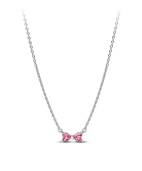 Pandora Sparkling Pink Bow Joia Colar Mulher 394235C01-45