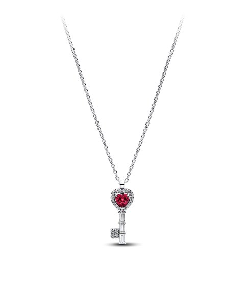 Pandora Elevated Red Heart Key Joia Colar Mulher 394392C01-45