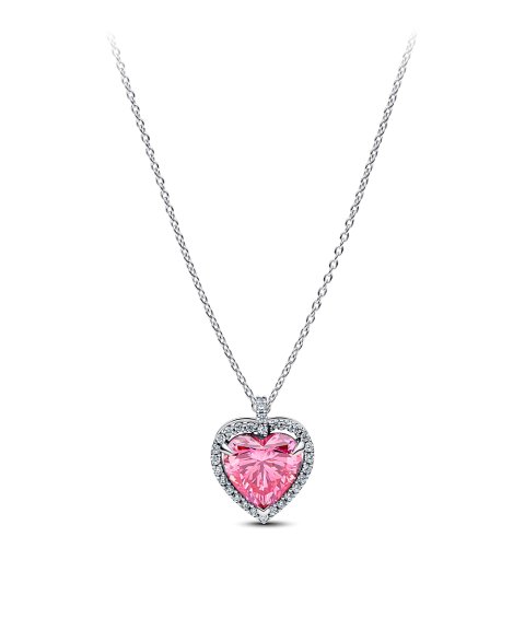 Pandora Elevated Pink Heart Joia Colar Mulher 394414C01-45
