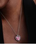 Pandora Elevated Pink Heart Joia Colar Mulher 394414C01-45