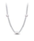 Pandora Pink Flower Tennis Joia Colar Mulher 394561C01-40