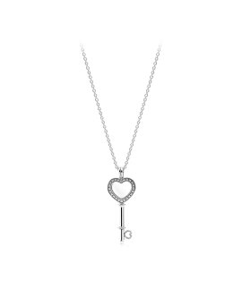 Pandora Heart Key Locket Joia Colar Mulher 396581CZ-80