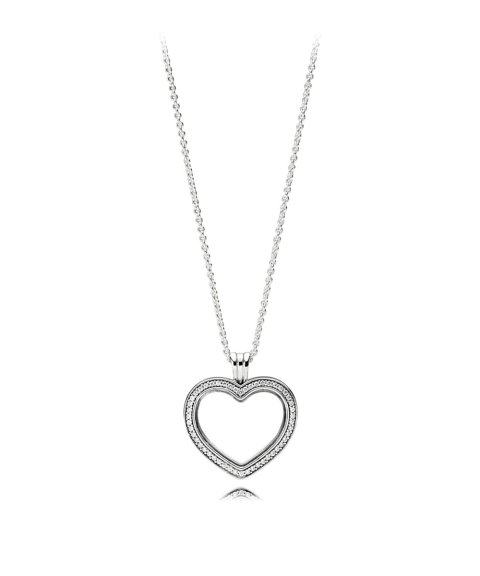 Pandora Petites Floating Heart Locket Joia Colar Mulher 397230CZ-60