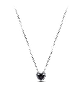 Pandora Elevated Black Heart Joia Colar Mulher 398425C03-45