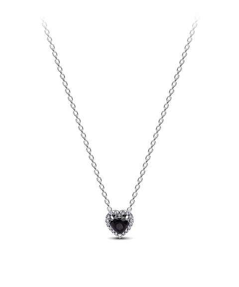 Pandora Elevated Black Heart Joia Colar Mulher 398425C03-45