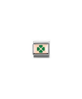 Nomination Composable Rose Gold Green Clover Acessório de Joia Link Mulher 430201 08