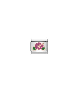 Nomination Composable Rose Gold Fuchsia Hibiscus Acessório de Joia Link Mulher 430202/04