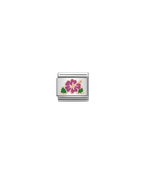 Nomination Composable Rose Gold Fuchsia Hibiscus Acessório de Joia Link Mulher 430202/04