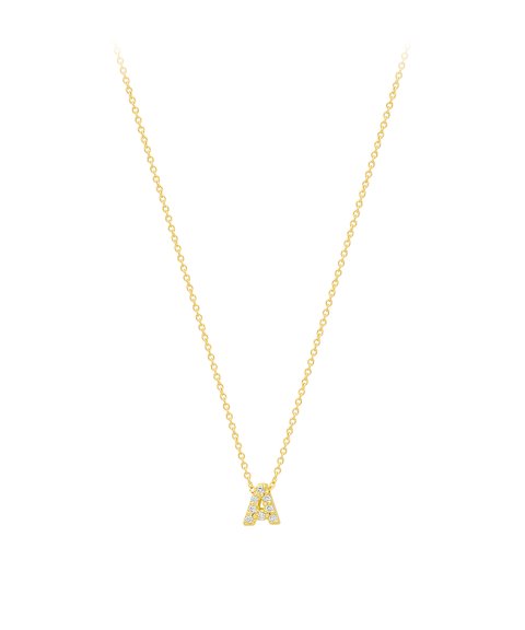 Pereirinha Alfabeto Letra A Joia Colar Ouro 18K e Diamante 4822AAP 001