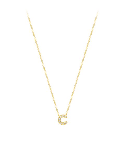 Pereirinha Alfabeto Letra C Joia Colar Ouro 18K e Diamante 4822CAP 001
