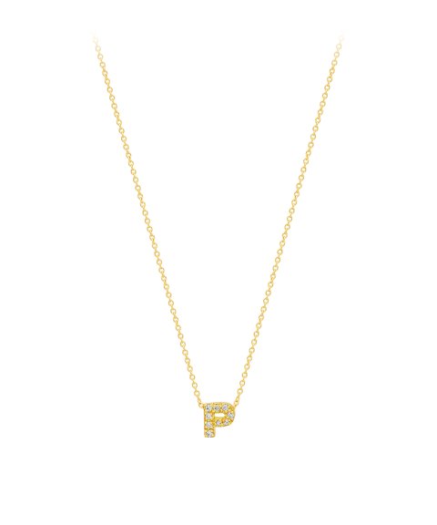Pereirinha Alfabeto Letra P Joia Colar Ouro 18K e Diamante 4822PAP 001