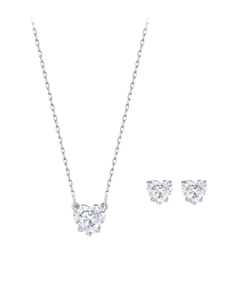 Swarovski Attract Heart Set Joia Colar Brincos Mulher 5218461 Swarovski Attract Heart Set Joia Colar Brincos Mulher 5218461