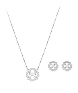 Swarovski Sparkling Flower Set Joia Colar Brincos Set Mulher 5397867