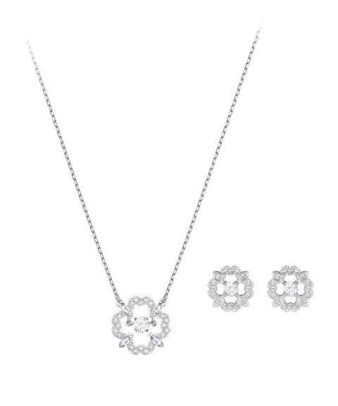 Swarovski Sparkling Flower Set Joia Colar Brincos Set Mulher 5397867