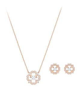 Swarovski Sparkling Flower Set Joia Colar Brincos Set Mulher 5408439