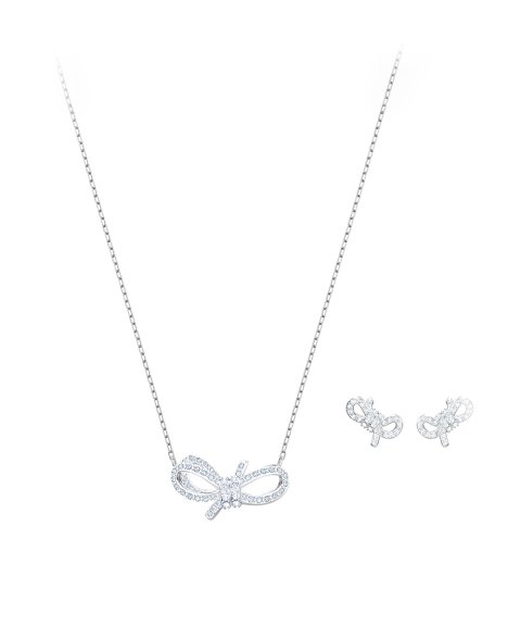 Swarovski Lifelong Bow Joia Colar Brincos Set Mulher 5470594