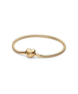 Pandora Heart Clasp Snake Chain Joia Pulseira Mulher 563050C00