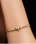 Pandora Heart Clasp Snake Chain Joia Pulseira Mulher 563050C00