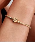 Pandora Pandora Moments Family Tree Heart Clasp Snake Chain Joia Pulseira Mulher 563516C01