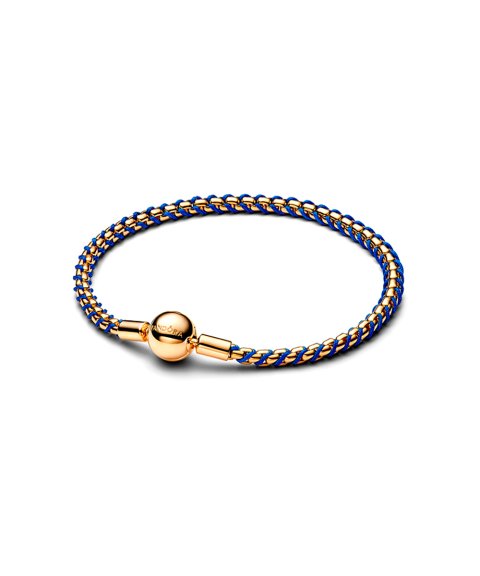 Pandora Blue Cord Box Chain Joia Pulseira Mulher 563816C02