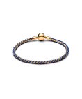 Pandora Blue Cord Box Chain Joia Pulseira Mulher 563816C02