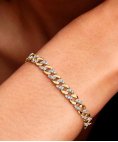 Pandora Pavé Cuban Chain Joia Pulseira Mulher 564229C01