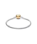 Pandora Heart Clasp Snake Chain Joia Pulseira Mulher 568707C00
