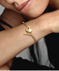 Pandora Heart T-Bar Snake Chain Joia Pulseira Mulher 569285C00