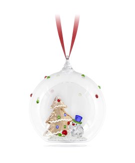 Swarovski Holiday Cheers Tree and Snowman Ball Decoração Figura de Cristal Adorno 5701509