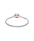 Pandora Heart Clasp Snake Chain Joia Pulseira Mulher 580719