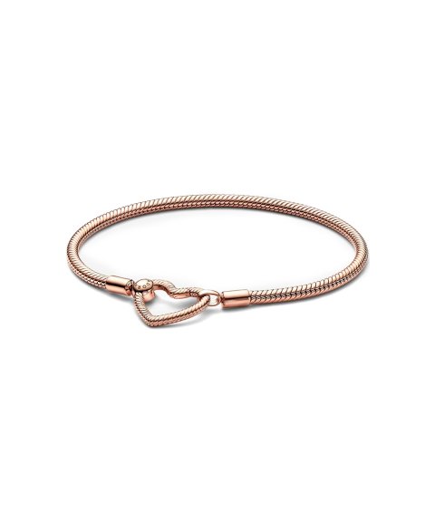 Pandora Rose Moments Heart Snake Chain Joia Pulseira Mulher 582257C00 Pandora Rose Moments Heart Snake Chain Joia Pulseira Mulher 582257C00