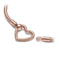 Pandora Rose Moments Heart Snake Chain Joia Pulseira Mulher 582257C00