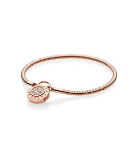 Pandora Rose Signature Logo Padlock Joia Pulseira Mulher 587757CZ