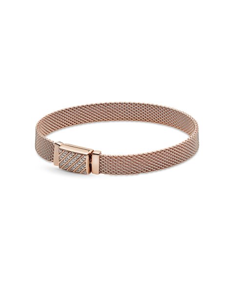 Pandora Reflexions Rose Long Clasp Pavé Joia Pulseira Mulher 589358C01 Pandora Reflexions Rose Long Clasp Pavé Joia Pulseira Mulher 589358C01