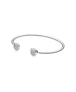 Pandora Signature Open Bangle Joia Pulseira Mulher 590528CZ