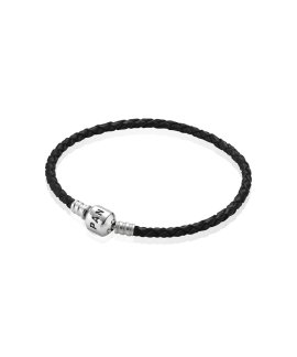 Pandora Moments Single Woven Leather Joia Pulseira Mulher 590705CBK-S