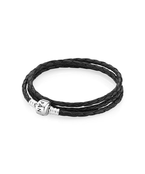 Pandora Moments Triple Woven Leather Joia Pulseira Mulher 590705CBK-T1